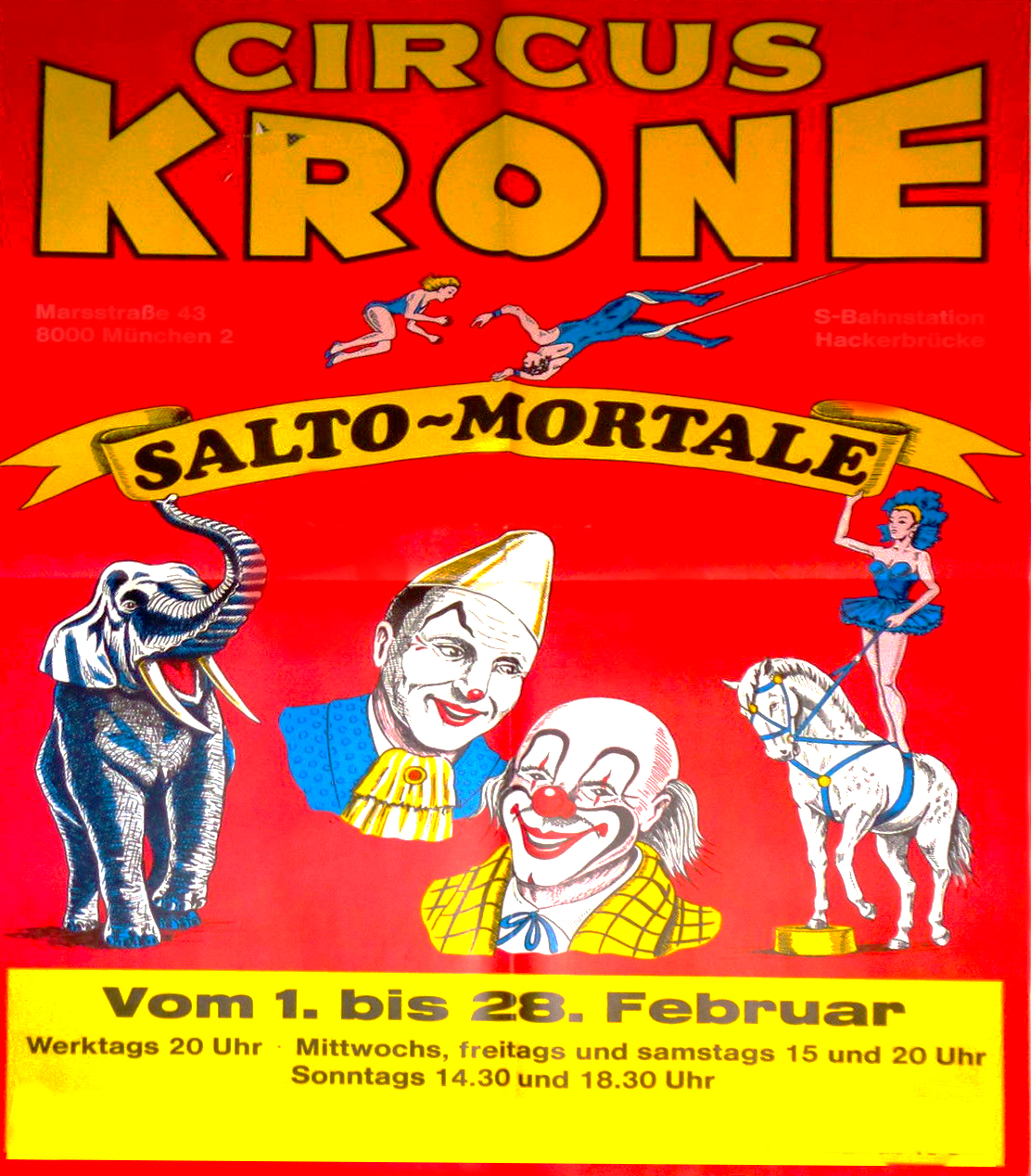 Zirkus-Plakat (original) "Cirkus Krone" 118 x 85cm